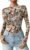 Zeagoo Womens Floral Mesh Long Sleeve Tops See Through Going Out Blouses Mock Neck Sheer Party Outfits Shirts S-XXL