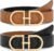 IAKING Reversible Leather Belt for Women With Gold Buckle Ladies Two-in-One Leather Womens Belt for Jeans Pants Dresses