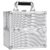 FRENESSA Makeup Train Case Makeup Organizer Box Portable Cosmetic Travel Case with Lock 4 Trays Aluminum Hard Vanity Box Make Up Artist Nail Beauty Storage Organizer Cosmetic Suitcase Bright Silver