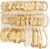 Gold Hoop Earrings Set for Women, 18 Pairs Hypoallergenic Statement Open Pearl Hoops Earring for Multipack, Gold Chunky Hoop Earrings for Women Trendy Jewelry