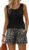 WIHOLL Two Piece Sets for Women Summer Lounge Short Sets Tank Square Neck Sleeveless Sweatsuit with Pocket