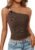 PRETTYGARDEN One Shoulder Going Out Tops for Women Trendy 2026 Summer Y2K Clothes Sleeveless Fitted Spring Fashion Shirts