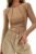 KIRUNDO Ribbed Long Sleeve Tops for Women Stretch Slim Basic Crop Tee Exposed Seams 2026 Spring Fall Fashion Trendy Tshirt