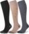 Compression Socks for Women 15-20 mmHg, Viscose from Bamboo, 3-Pair Knee High for Flying, Work & All-Day Comfort