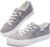 Obtaom Women’s Play Fashion Sneaker White Color Washed and Leopard Canvas Slip on Shoes