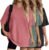 Oakgarden 3 Pack Women’s Oversized Waffle T-Shirts – Half Sleeve Crewneck, Summer Loose Fit Casual Tops for Workout & Gym