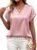MASCOMODA Womens V Neck Silk Satin Tops Dressy Short Sleeve Work Blouses Spring Summer Loose T Shirts Business Casual Outfits
