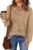 MixShe Womens Knit Sweaters 2026 Fall V Neck Long Sleeve Pullover Casual Loose Tops