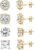 MILACOLATO S925 Sterling Silver Stud Earrings for Women Men Hypoallergenic 18K Gold Plated Cubic Zirconia Earrings Studs Brilliant Simulated Diamond Halo Earring for Sensitive Ears