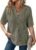Dokotoo Womens Summer Tops Waffle Knit Short Sleeve Lightweight Drawstring Hoodies Button V Neck Casual Blouses Shirts