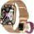 Smart Watch for Women(3 Bands), Smartwatch Fitness Tracker with Bluetooth Calls & AI Voice Control, 1.85’’ HD Screen, Heart Rate/SpO2 Monitor, Sleep Tracker, Compatible with Android iOS (Gold)
