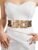 Floerns Women’s Wide Elastic Belt Vintage Leopard Square Symmetrical Buckle Belt