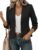 FOLUNSI Women’s Business Casual Cropped Blazer Lapel Collar Long Sleeve Work Office Suit Jacket with Fully Lined S-XL