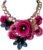 Flower Bib Statement Necklace Chunky Flower Statement Necklace Drama Bib Collar Jewelry Set for Women Prom Party Jewelry