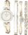 Anne Klein Women’s Bangle Watch and Premium Crystal Accented Bracelet Set