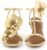 LACIKOSZ Floral High Heels Womens Strappy Sandals Wedding Bride Dressy Shoes Open Toe Ankle Strap Sandals