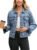Glamaker Womens Jean Jacket 2026 Basic Trendy Long Sleeve Denim Jackets Button Down Fitted Western Coat with Pockets