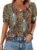 OFEEFAN Womens Tops Short Sleeve Shirts Buttons V Neck Spring Fashion Summer Outfits Plus Size Blouses Dressy Casual