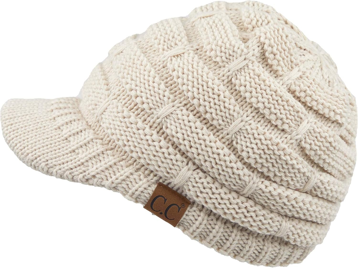 C.C Hatsandscarf Exclusives Women’s Ribbed Knit Hat with Brim (YJ-131)(YJ-2023)