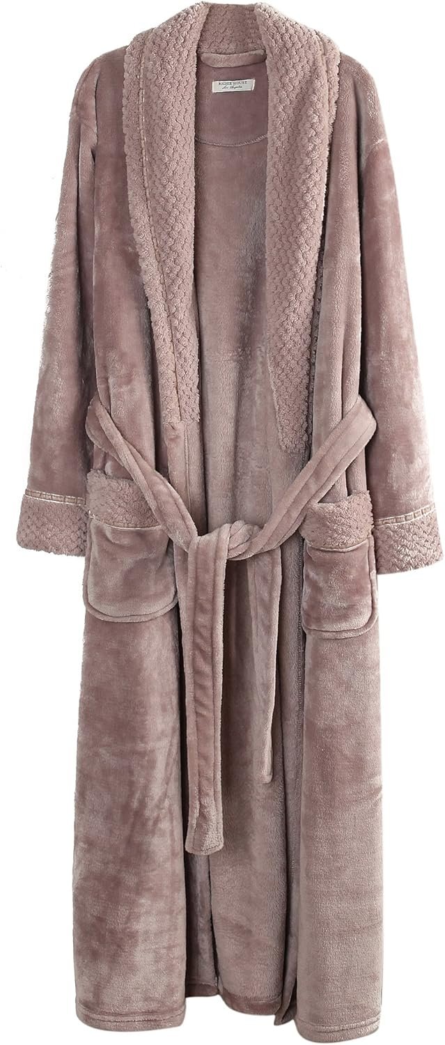 Richie House Women’s Plush Soft Warm Fleece Bathrobe Robe RH1591