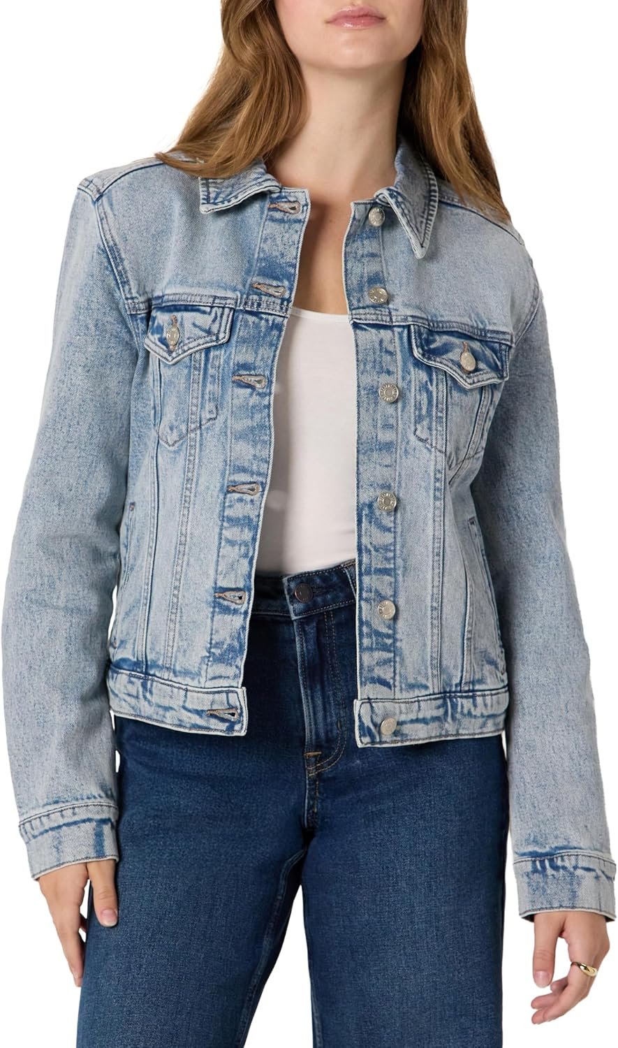 Amazon Essentials Women’s Rigid Denim Oversized-Fit Trucker Jacket