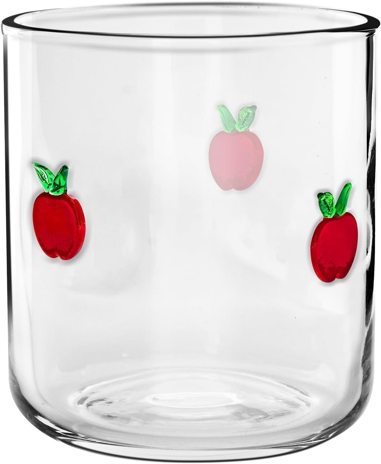 14 Ounce Icon Juice Glasses, Aesthetic Cocktail & Old Fashioned Drinking Glasses, Iconic Clear Glass Cups for Women, Sister, Friend & Party Gifts (Apple)